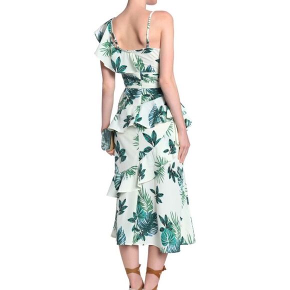 Walter Baker Green Floral Inez Midi Dress New Size Medium - Picture 4 of 8